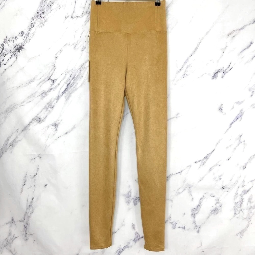 Wilfred Free | Aritzia | Daria Vegan Suede Leggings | Caramel | Sz S - Picture 7 of 9